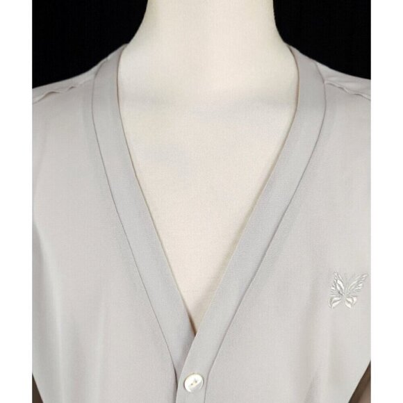 Needles Poly Mesh V-Neck Cardigan in Taupe Size M New - Picture 7 of 16